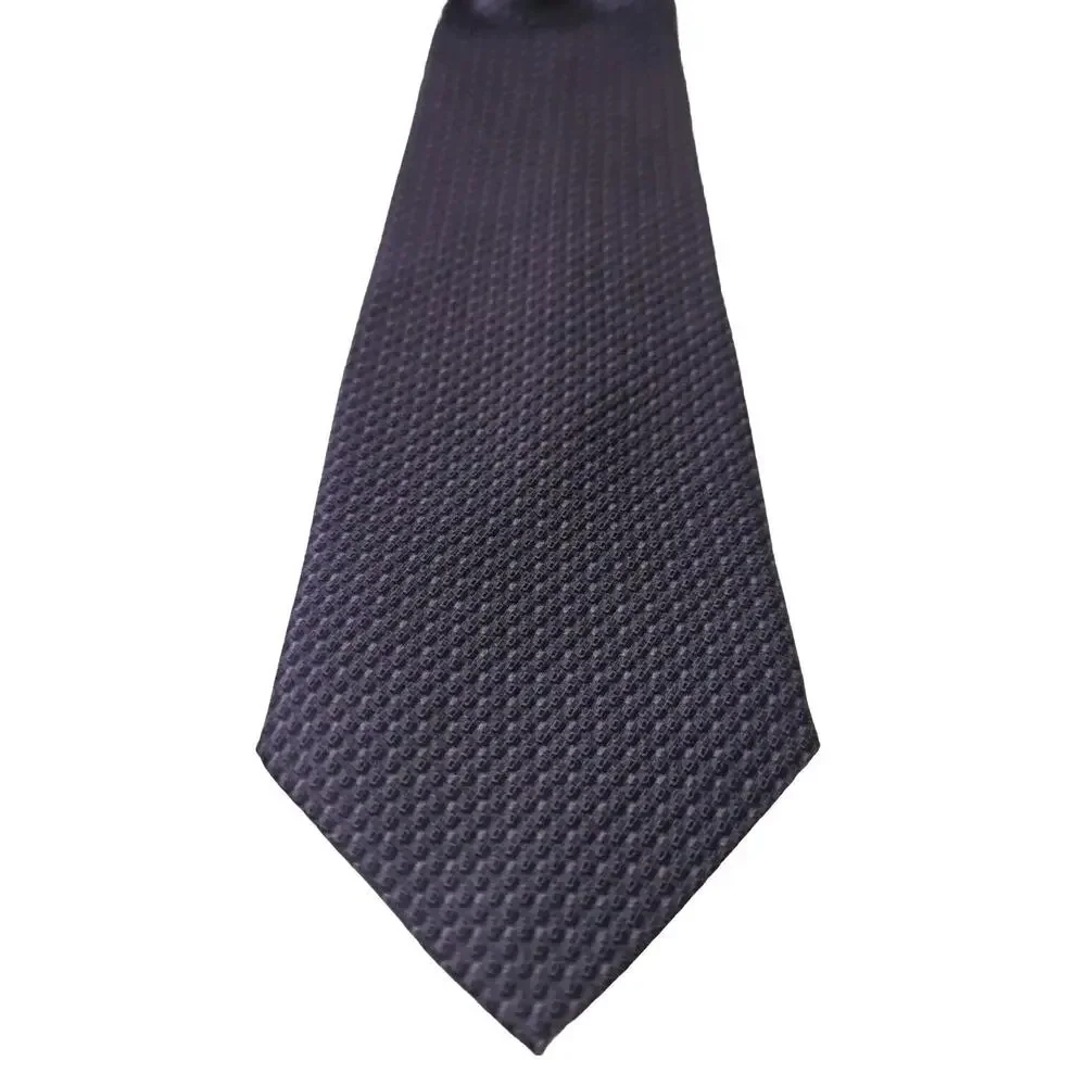 Laurant Benon Paris Silk Tie - Men Purple Black Classic Necktie 59
